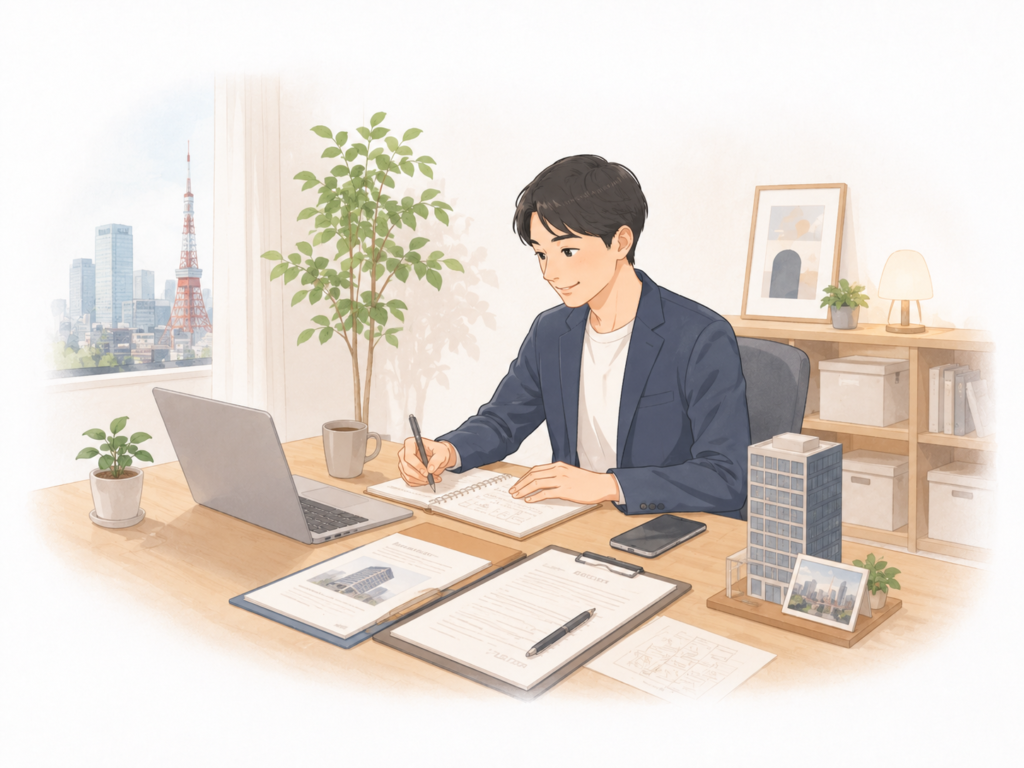 小規模事業者が固定費を抑えて起業準備しているイメージ