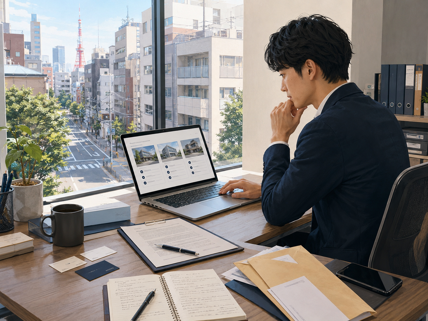 長年運営しているバーチャルオフィスを比較検討している事業者のイメージ