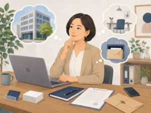 起業時の会社住所を検討している事業者のイメージ
