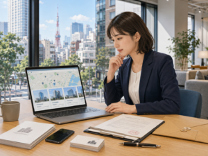本店所在地として使う会社住所を検討している起業準備中の事業者のイメージ
