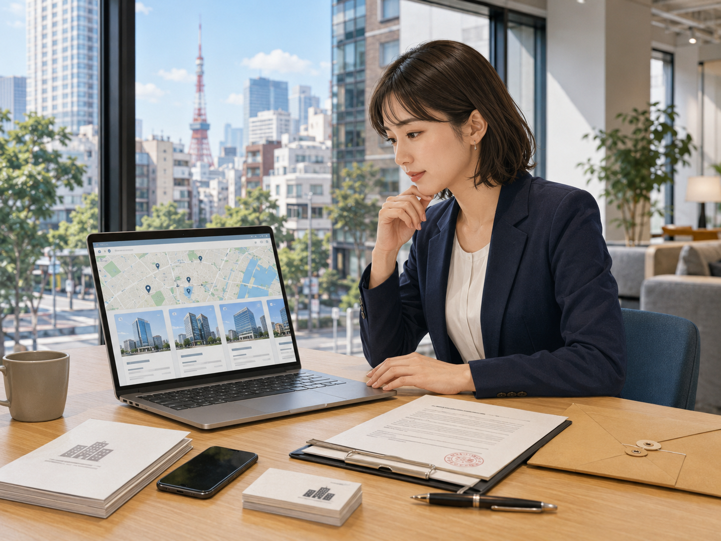 本店所在地として使う会社住所を検討している起業準備中の事業者のイメージ